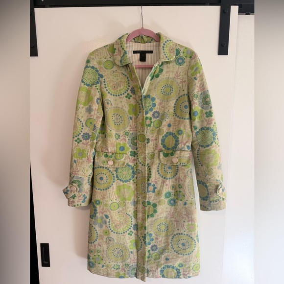 Marc Jacobs Jackets & Blazers - Vintage Marc Jacobs Mod Green Floral Pattern Trench Coat